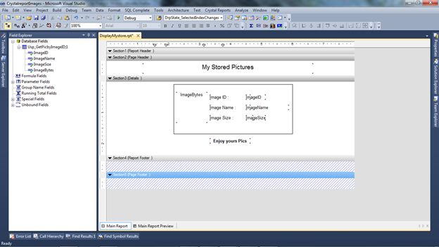 Crystal Report from Stored procedure